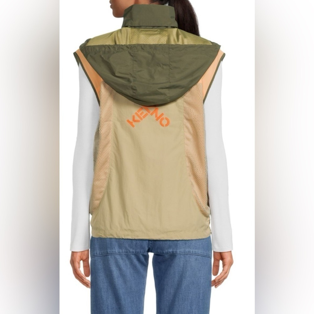 NEW Kenzo Hooded Zip Windbreaker Vest - Picture 2 of 3